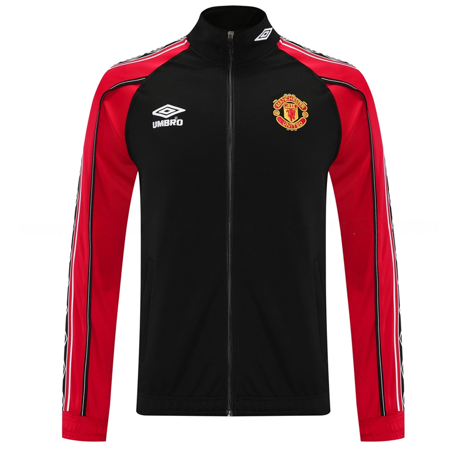 Manchester United 25-26 Throwback 98-99 Style Jacket Training Tracksuit - Black - UnitedFutballJersey