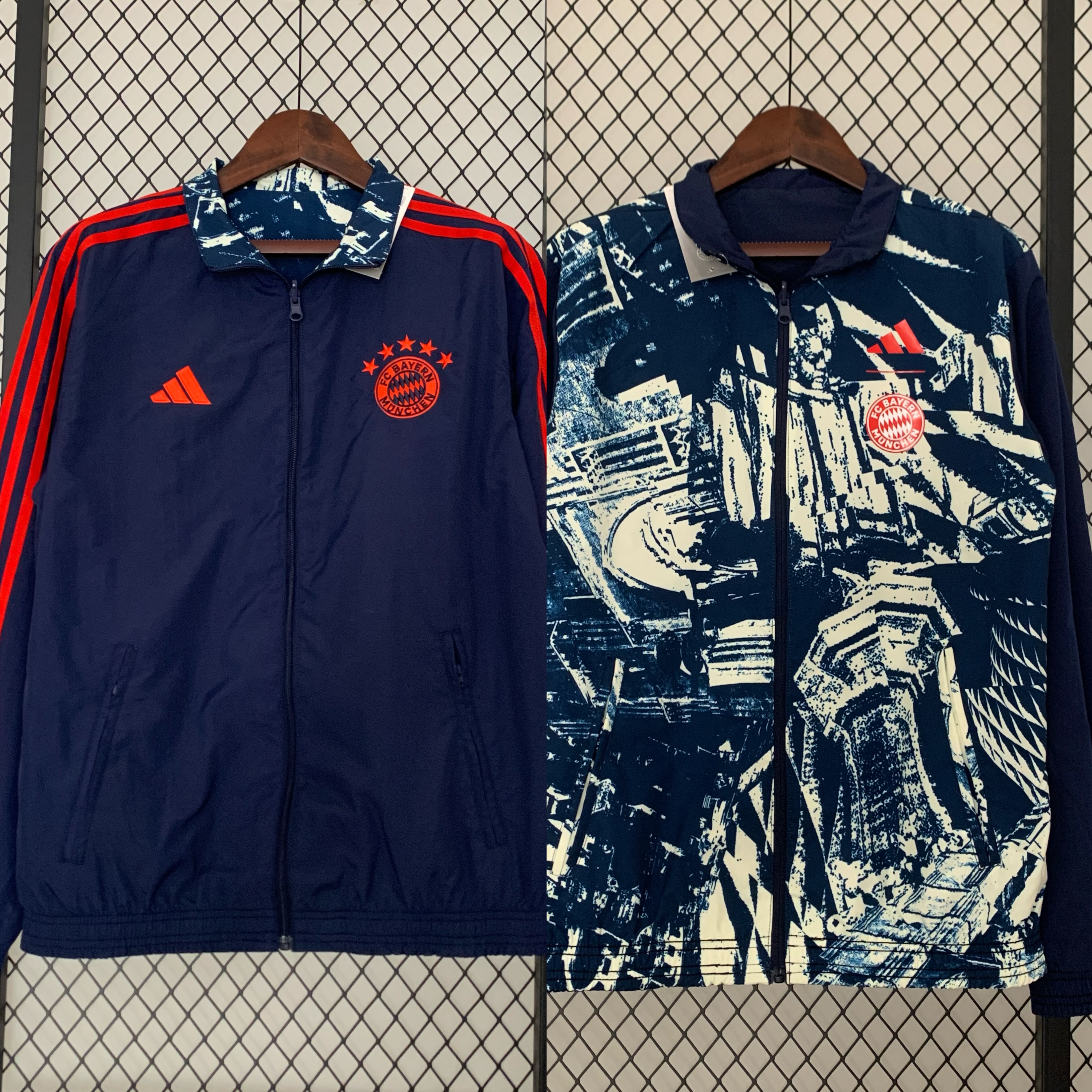 Bayern Munich 23-24 Double Sided Windbreaker - Deep Blue - UnitedFutballJersey