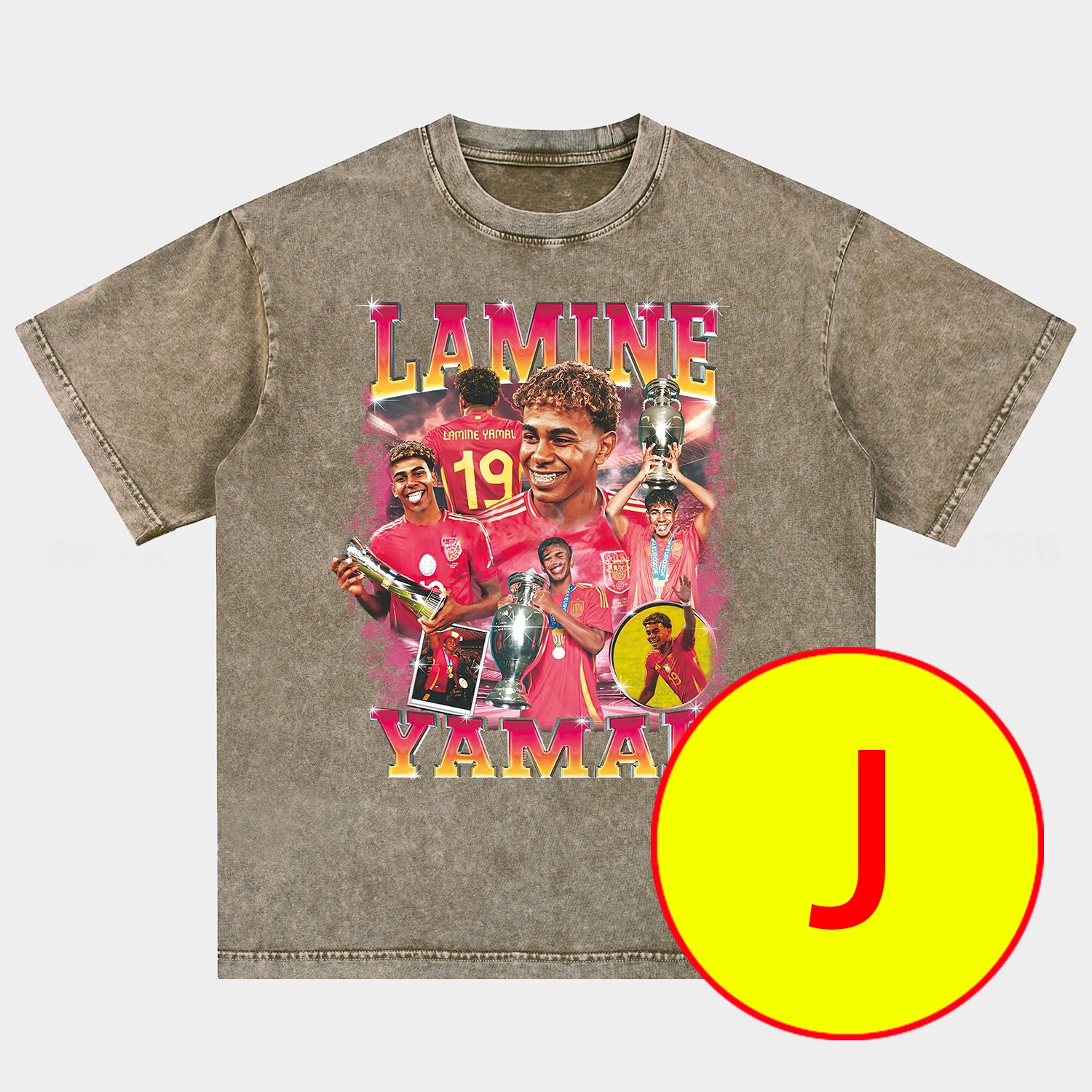 LAMINE YAMAL - Barcelona No. 10 Legend Continues 2025 Oversized Washed T-Shirt - UnitedFutballJersey