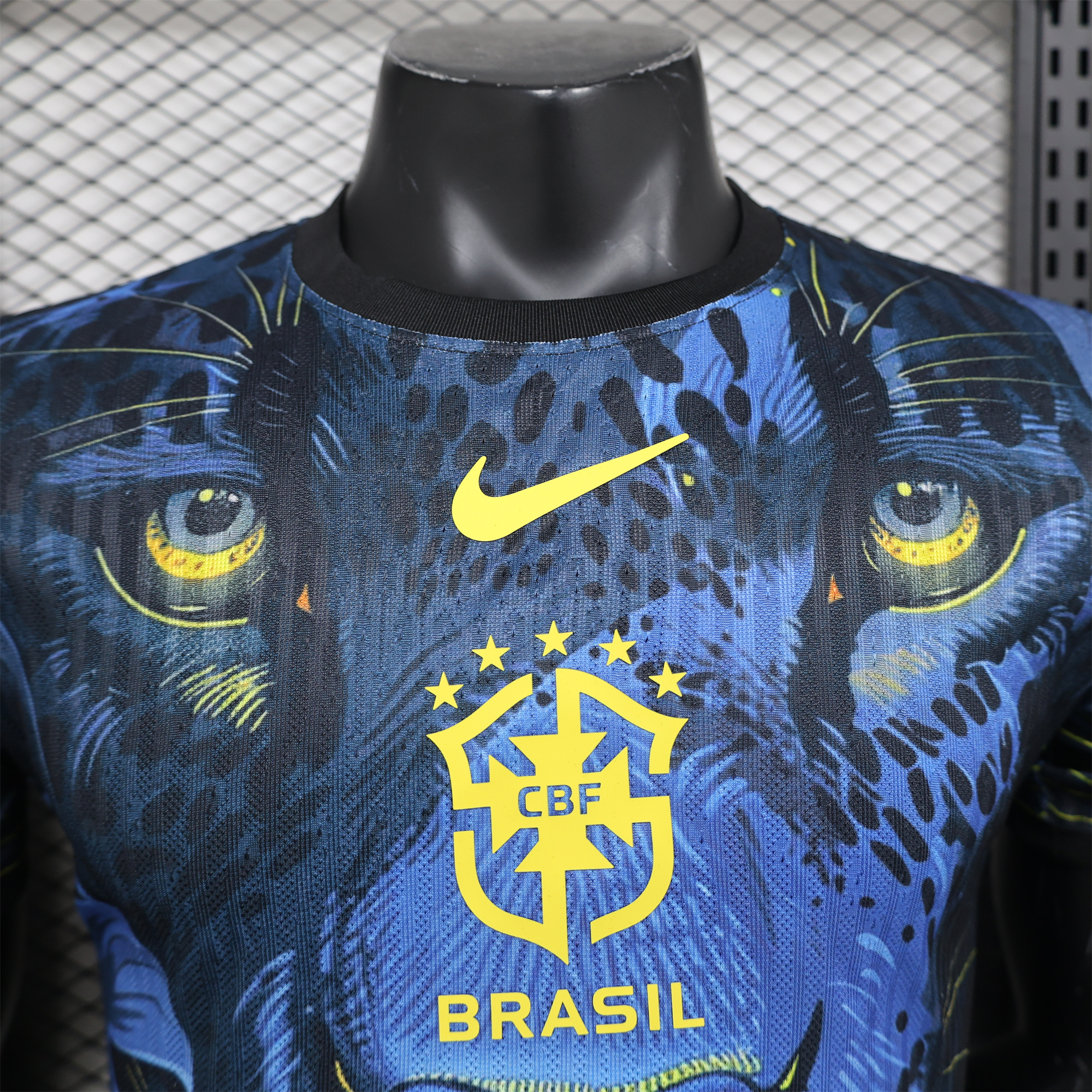 Brazil 2024 Black Blue Tiger Jersey - Player Version - UnitedFutballJersey
