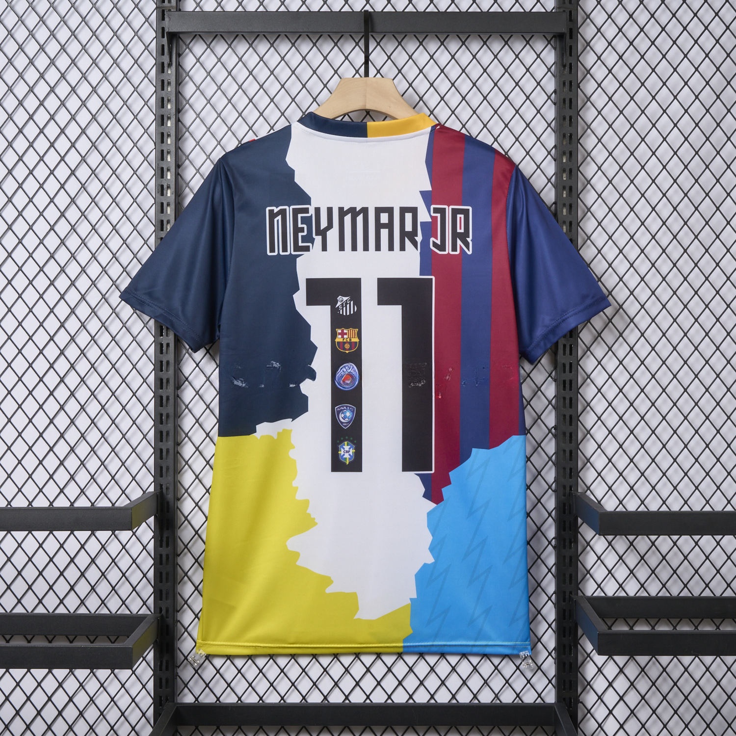 Neymar Career Commemorative Jersey - Fans Version - B.A.R.S.A Brazil Paris Saint-Germain PSG Santos Al Hilal SFC - UnitedFutballJersey