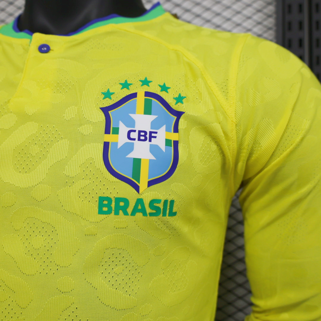 Brazil 22-23 Home Long Sleeve Jersey - Player Version - UnitedFutballJersey