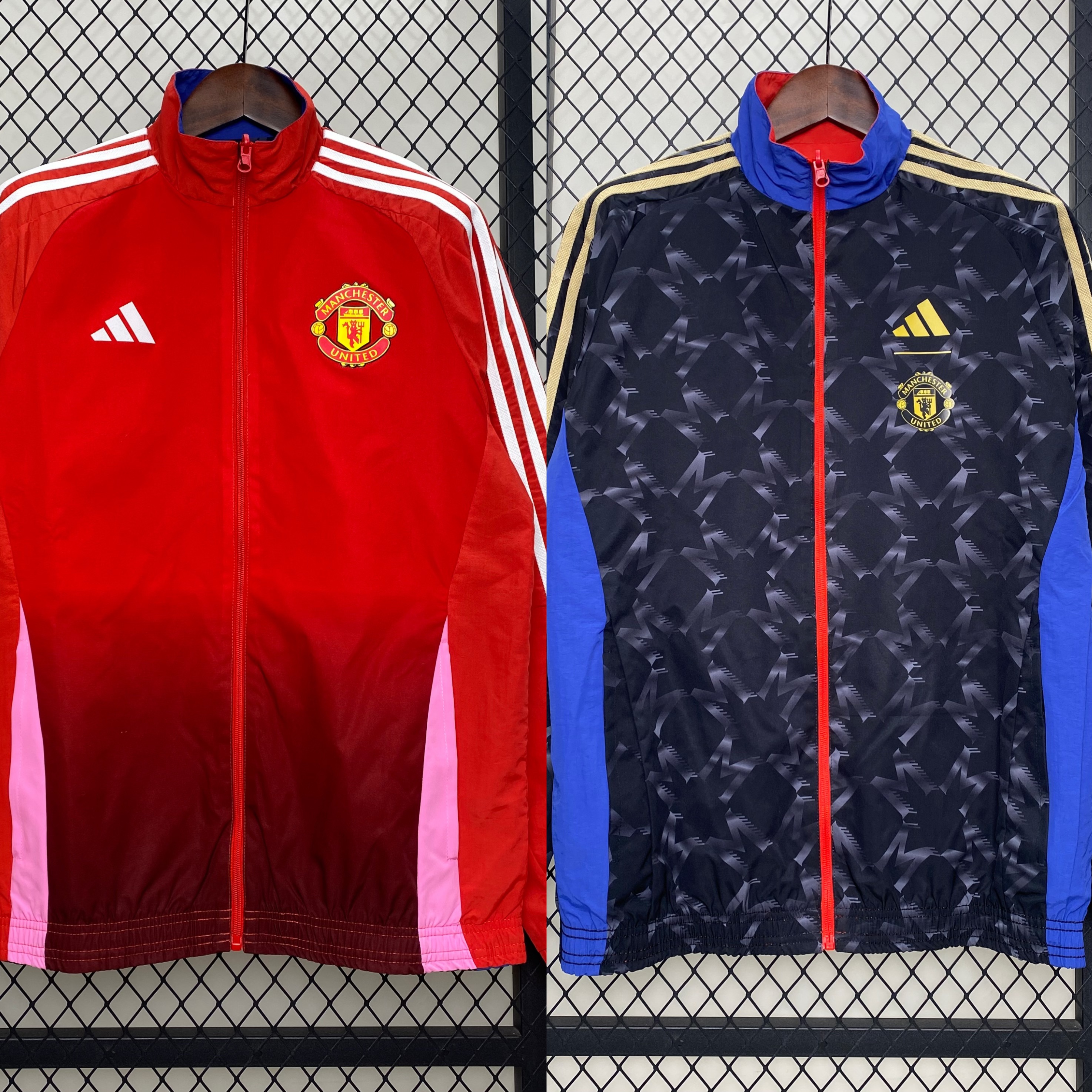 Manchester United 24-25 Double Sided Reversible Windbreaker - Home & Away Jersey Style - UnitedFutballJersey