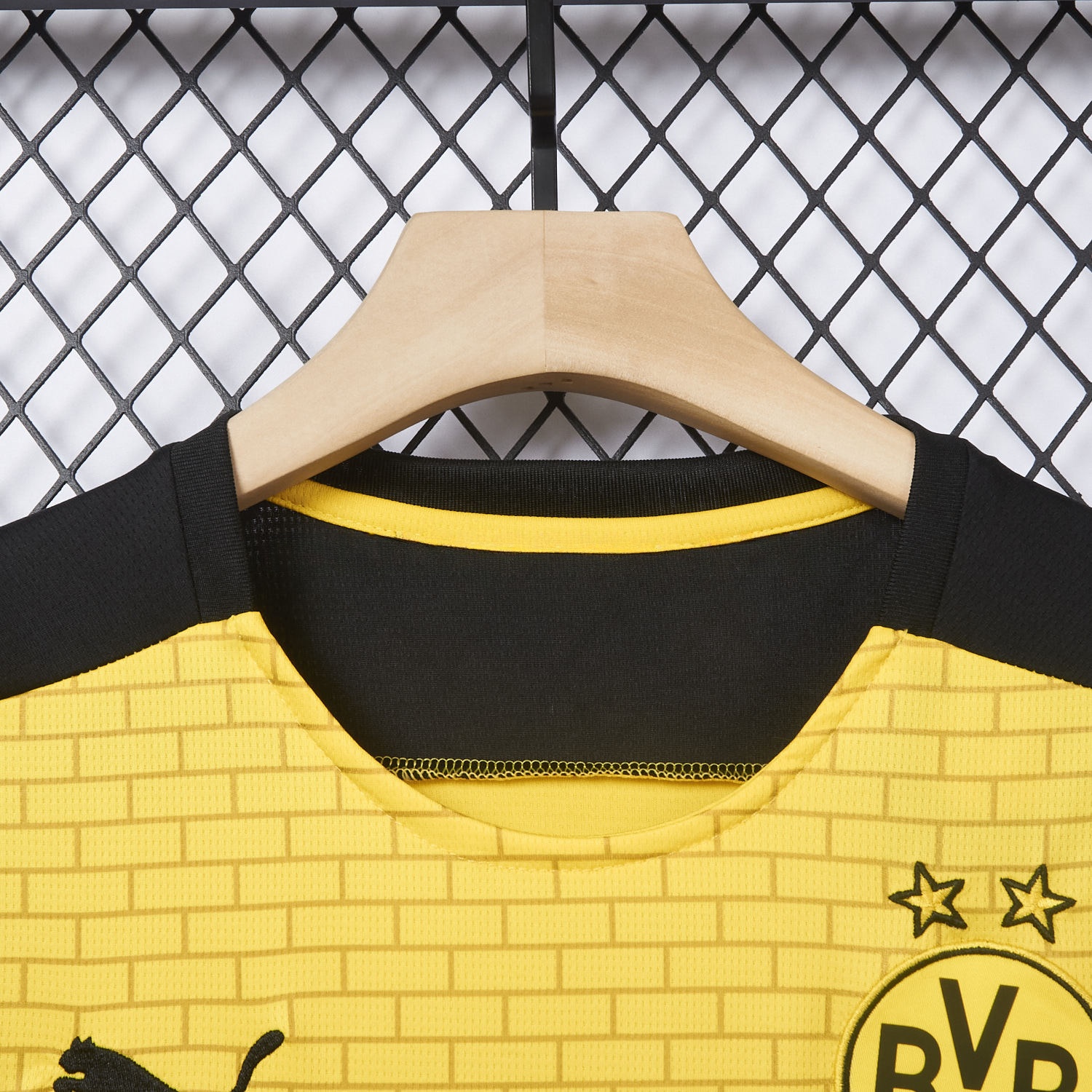 Dortmund 25-26 Pre-Match Training Yellow Brickwork Pattern Jersey - Fans Version - UnitedFutballJersey