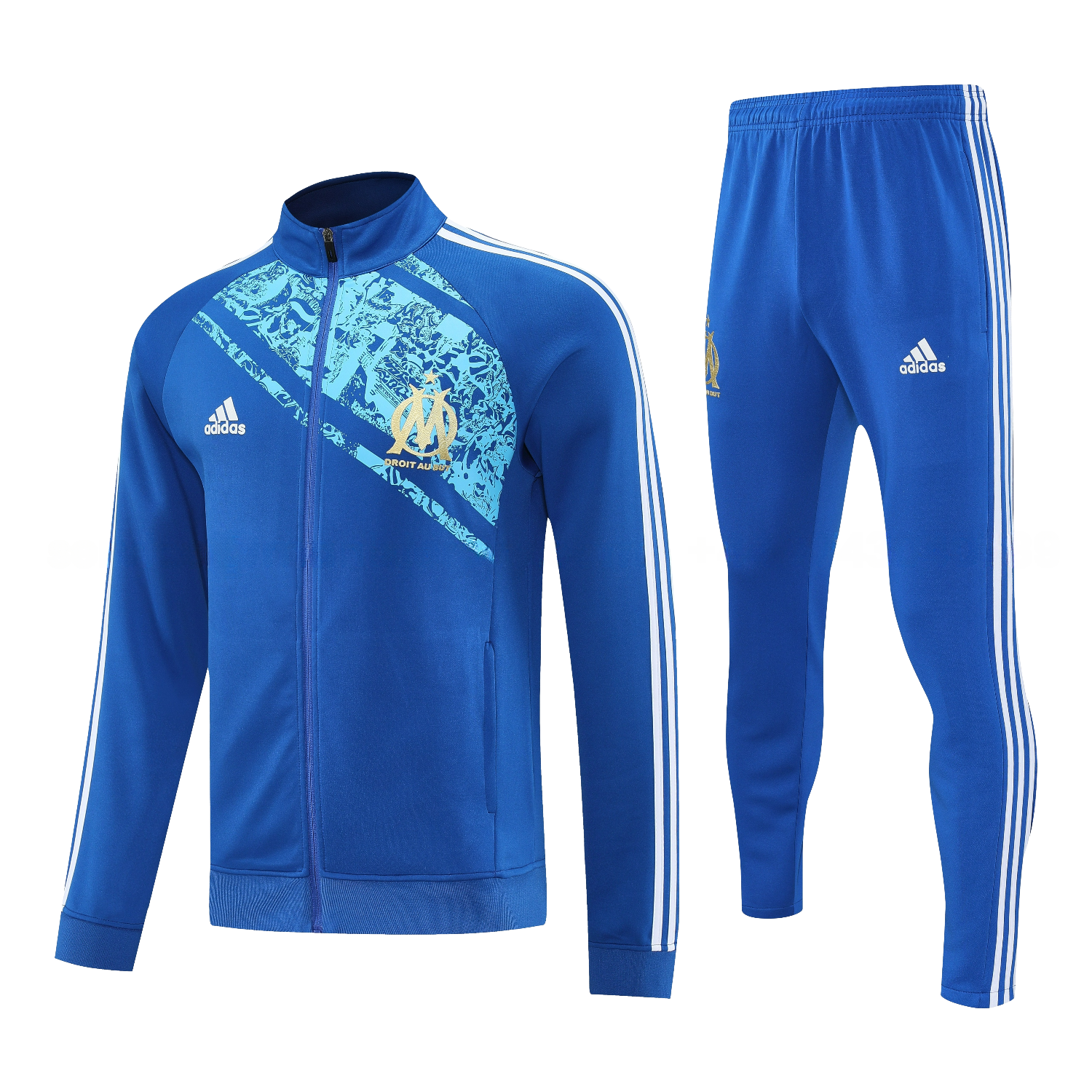 Marseille 25-26 Jacket Training Tracksuit - Blue Jackets & Blue Pants - UnitedFutballJersey