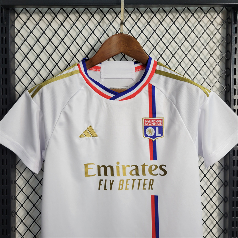 Lyon 23/24 Home Kids Kit - UnitedFutballJersey