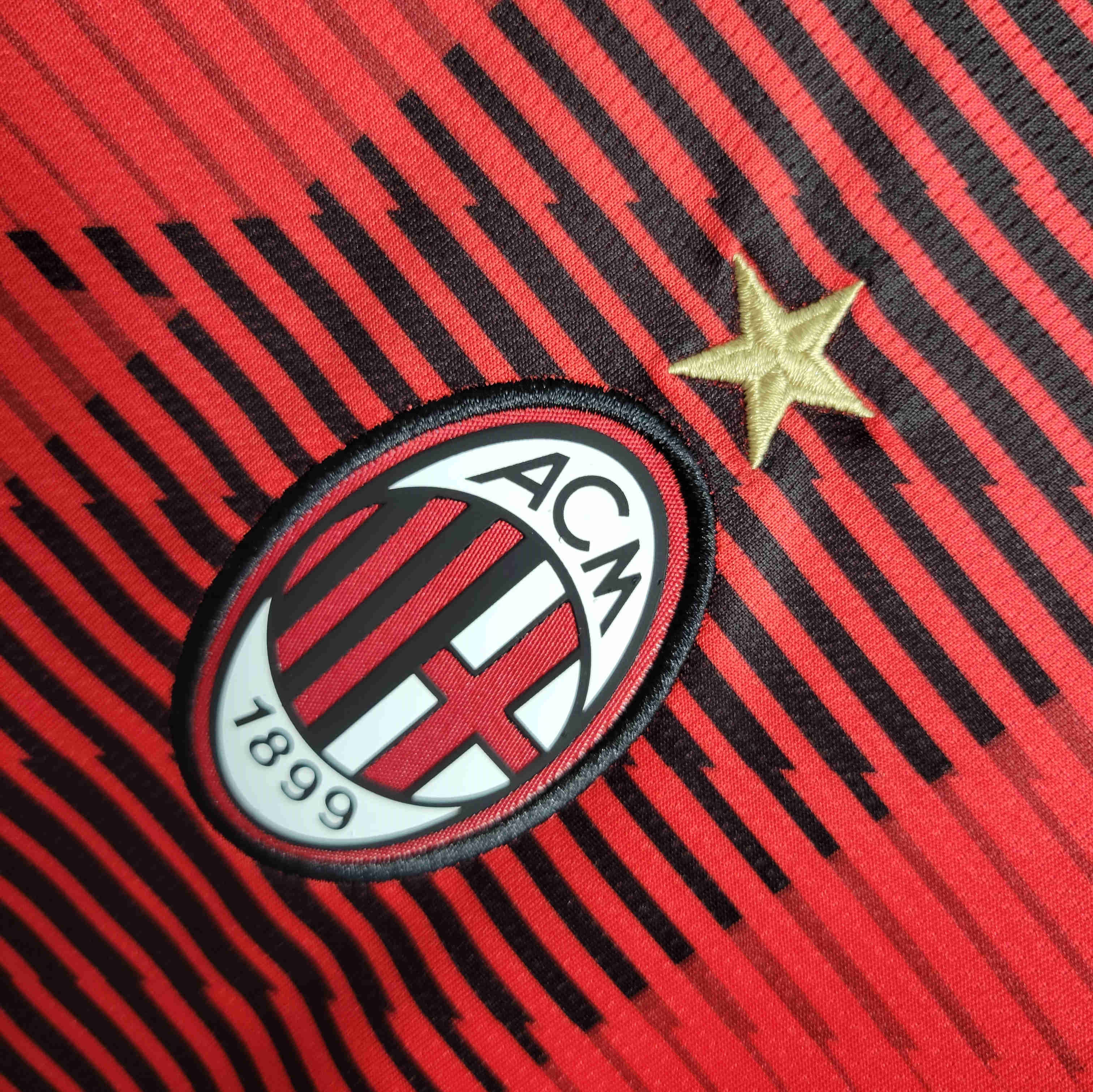 23/24 AC Milan Home Long Sleeve Jersey - Fans Version - UnitedFutballJersey