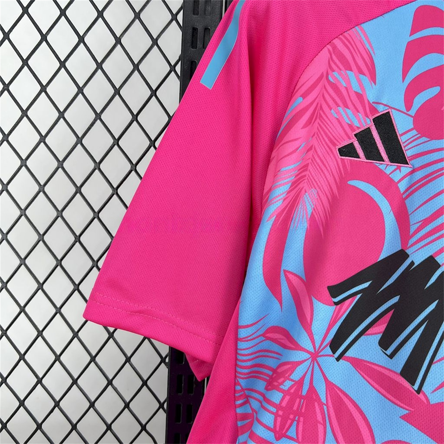 INT M.A.M 25-26 Pink & Blue Coconut Tree Leaves Jersey - Fans Version - UnitedFutballJersey