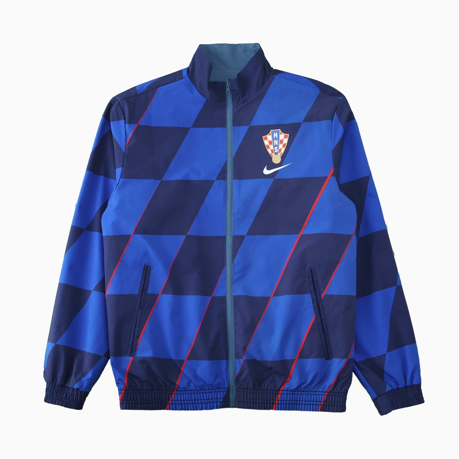 Croatia 24-25 Away Style Double Sided Reversible Windbreaker - Blue - UnitedFutballJersey
