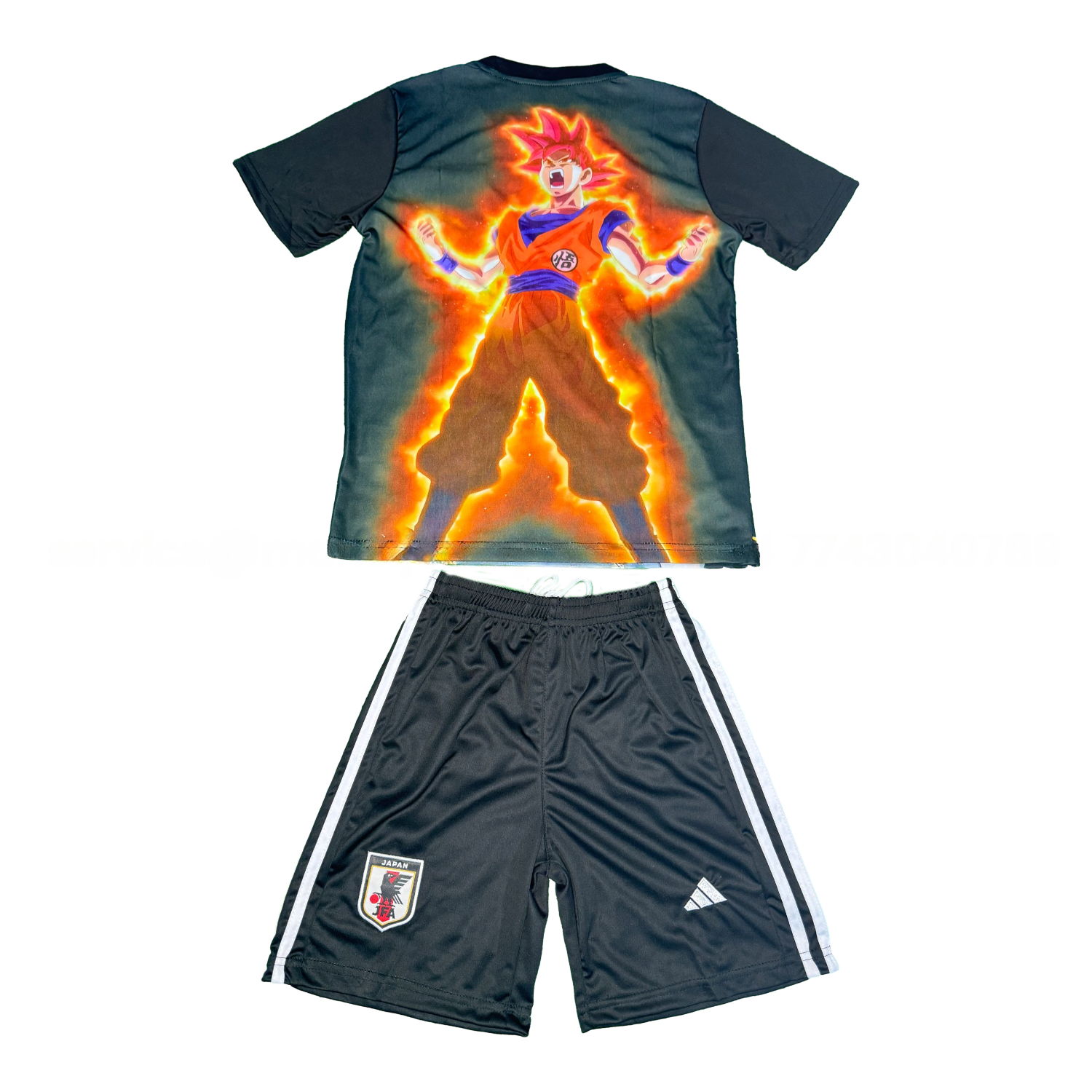 Japan 25-26 Golden Super Saiyan Black Special Kids Kit - UnitedFutballJersey