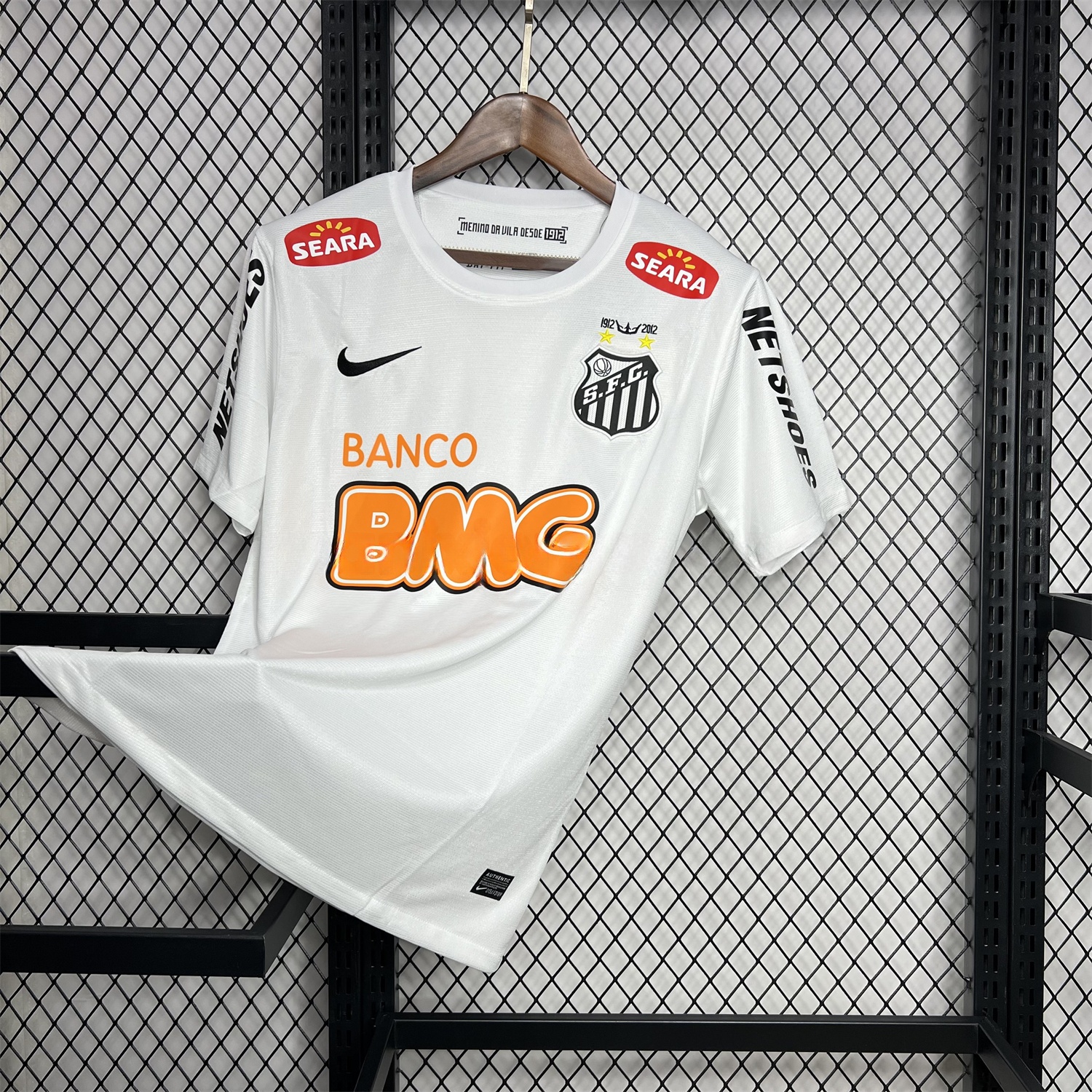 Retro Santos 2012 Centennial Home Jersey with SEARA Sponsor Patch - UnitedFutballJersey
