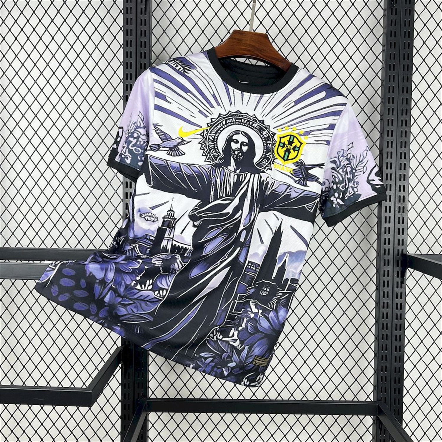 Brazil 25-26 Dark Purple Jesus Statue Special Jersey - Fans Version - UnitedFutballJersey