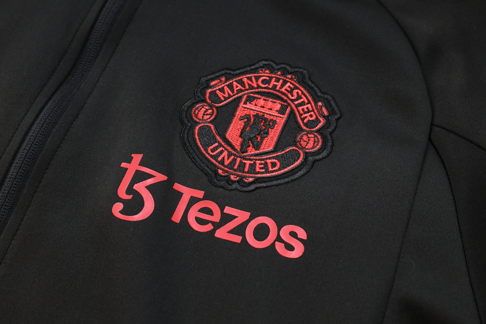 Manchester United 23-24 Jacket Training Tracksuit -Black - UnitedFutballJersey