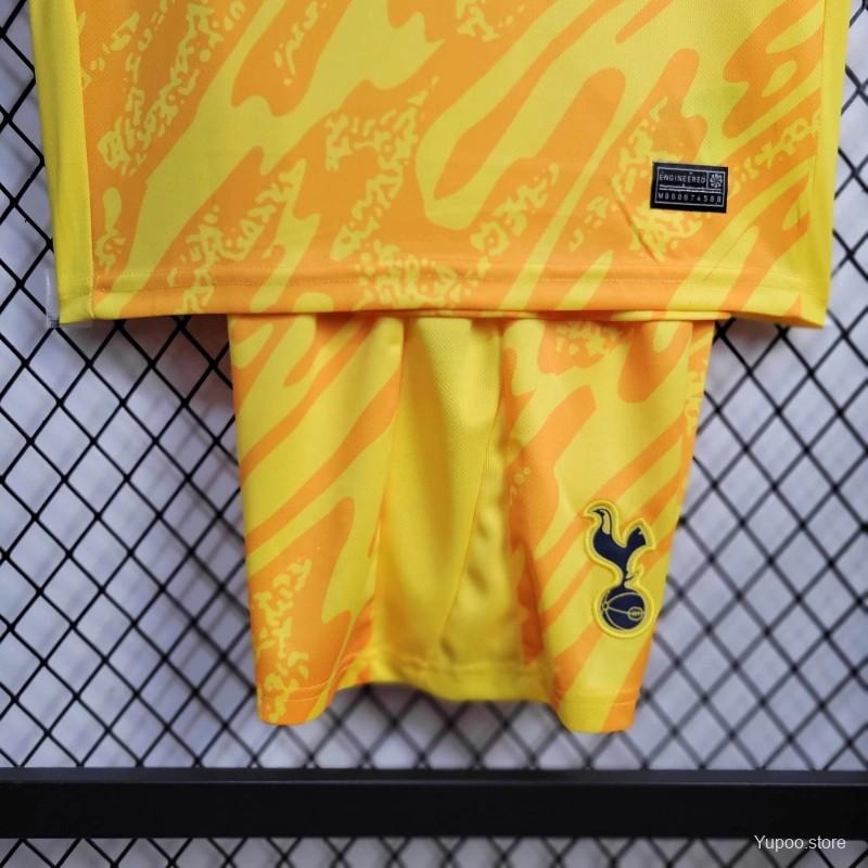 Tottenham Hotspur 24-25 Yellow Goalkeeper Kids Kit - UnitedFutballJersey