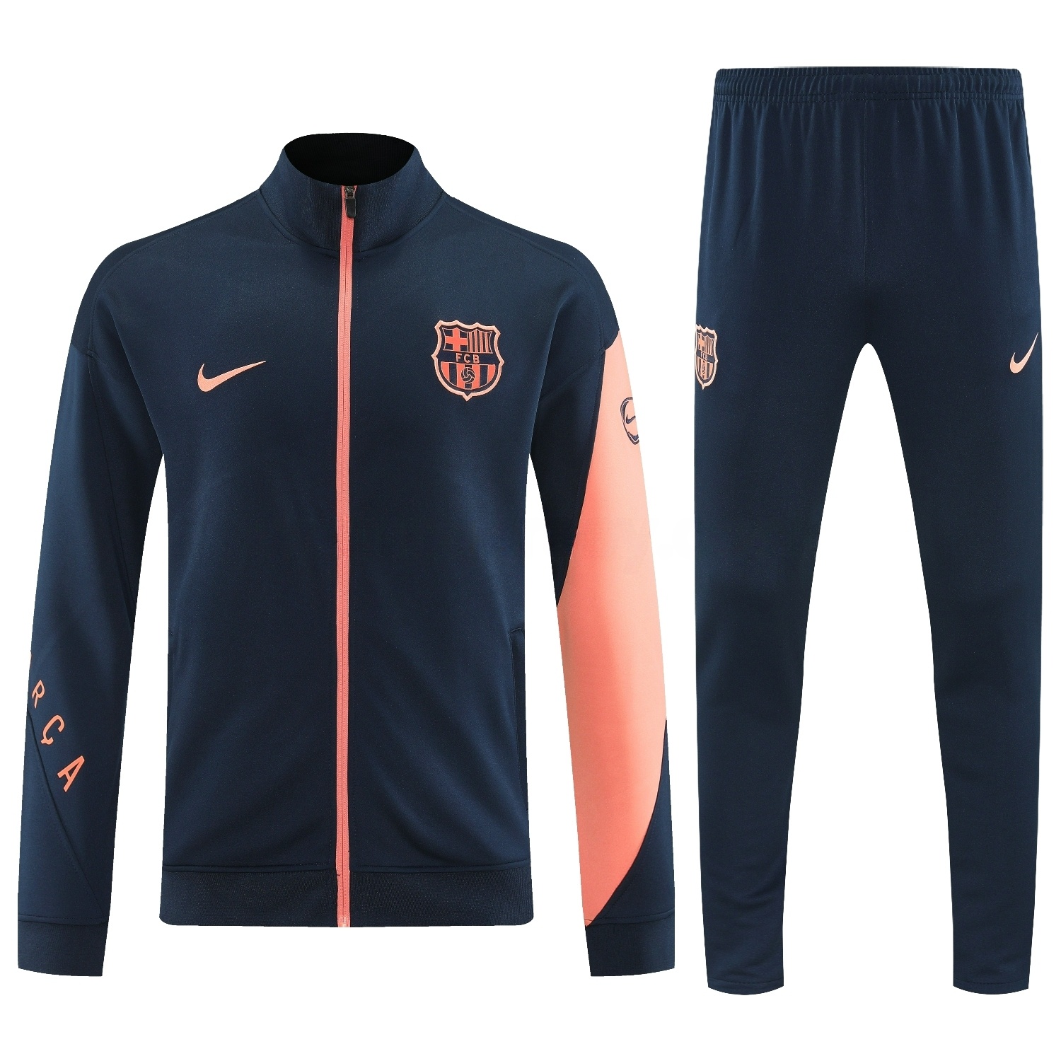 Barcelona 25-26 Jacket Training Tracksuit - Black Orange Jackets & Black Pants - UnitedFutballJersey