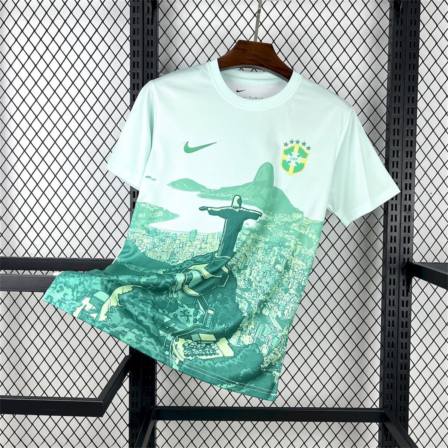 Brazil 25-26 Light Green Jesus Statue Special Jersey - Fans Version - UnitedFutballJersey
