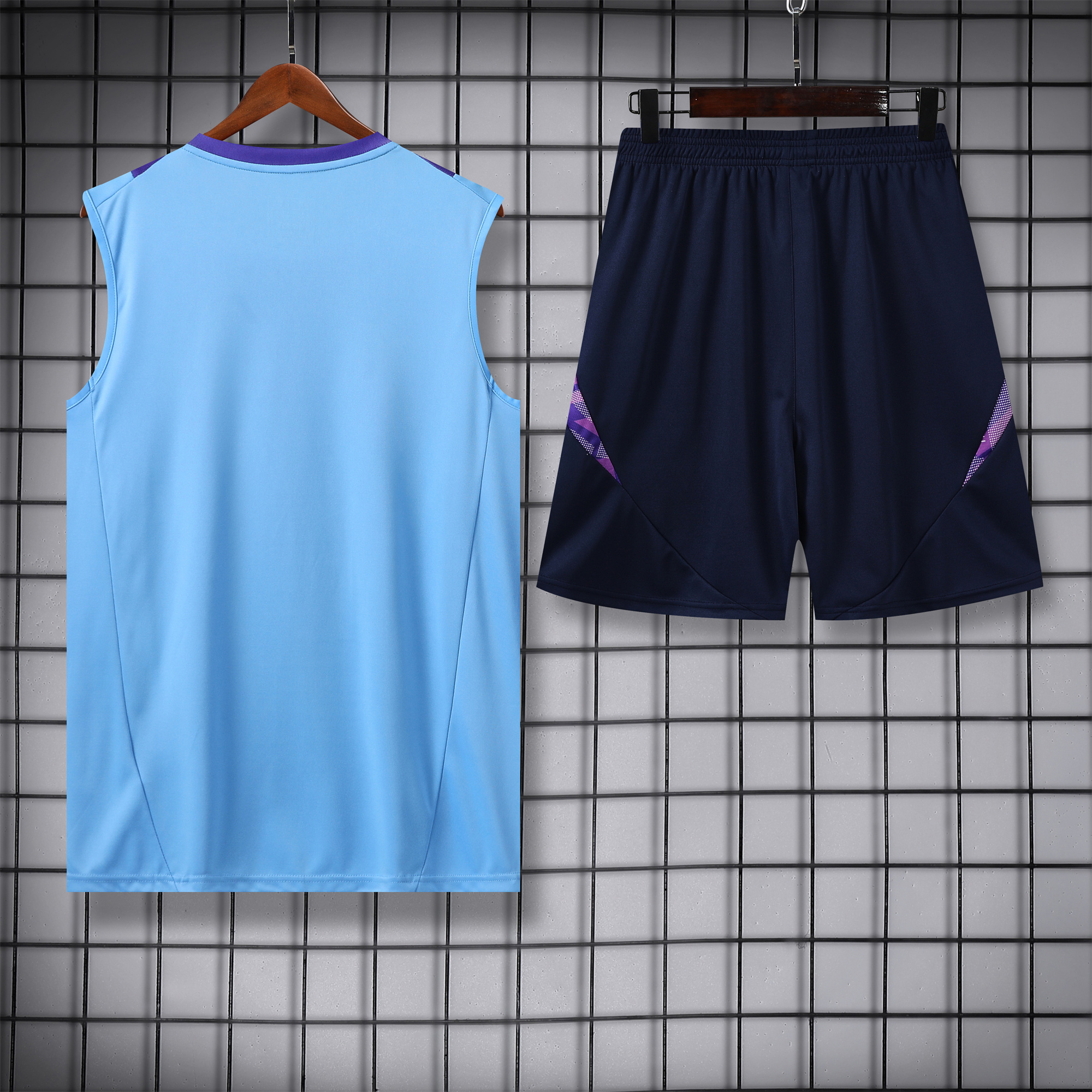 Argentina 24-25 Vest Training Set - Blue Vest & Deep Blue Shorts - UnitedFutballJersey