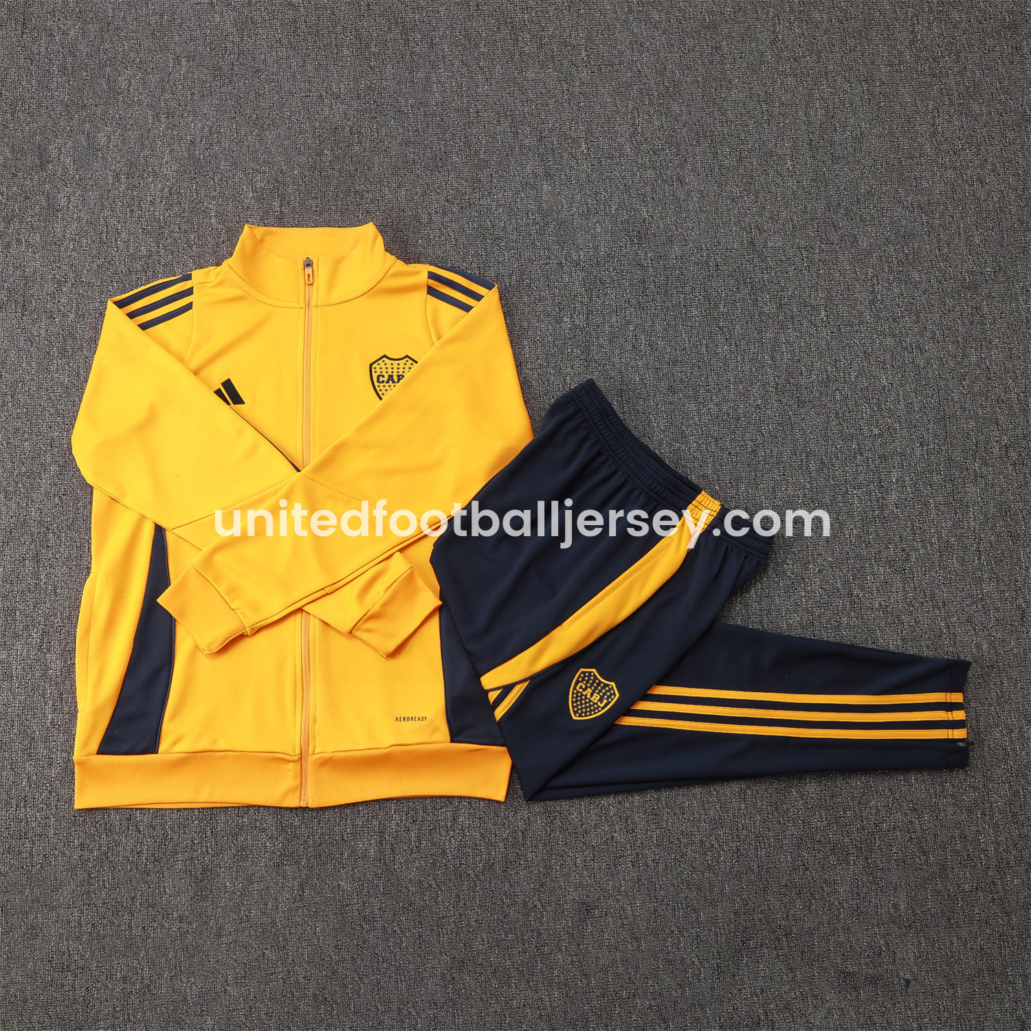 Boca Juniors 24-25 Jacket Training Tracksuit - Yellow Top and Pants - UnitedFutballJersey