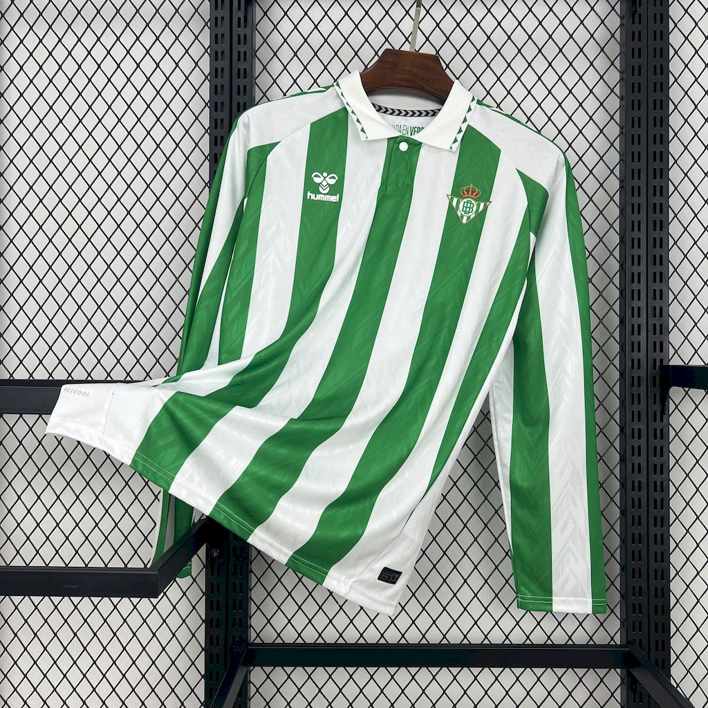 Real Betis 24-25 Home Unsponsored Long Sleeves Jersey - Fans Version - UnitedFutballJersey