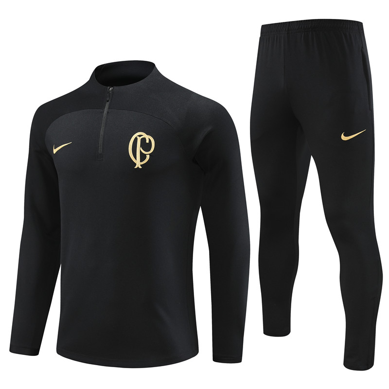 Sport Club Corinthians Paulista 23-24 Long Sleeve Training Set -Black - UnitedFutballJersey