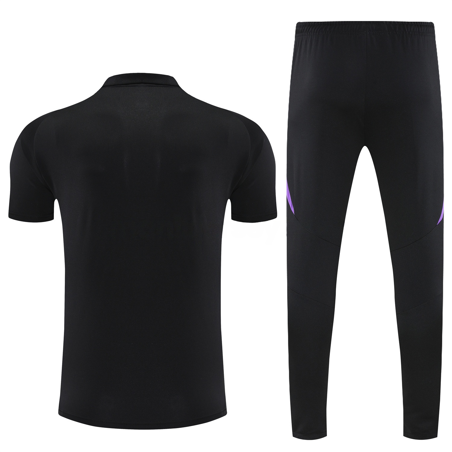 Germany 25-26 POLO Short-Sleeve Training Set - Black Top and Pants - UnitedFutballJersey