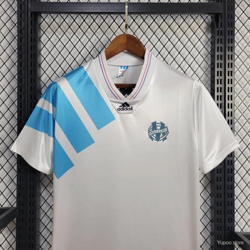 Retro Marseille 1992-93 European Home Jersey - UnitedFutballJersey