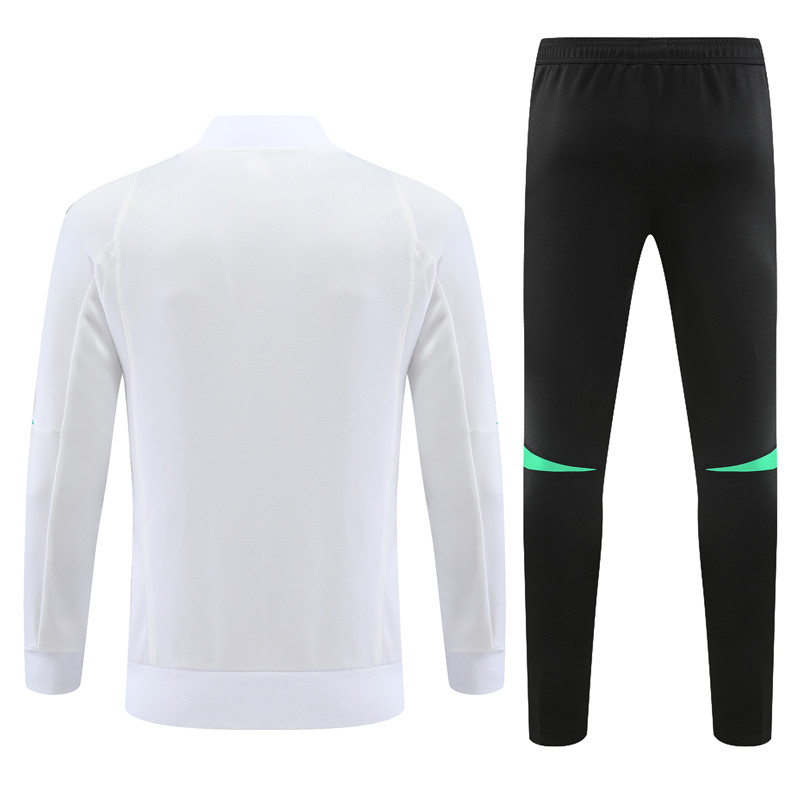 Manchester United 23-24 Jacket Training Tracksuit -White and Black - UnitedFutballJersey