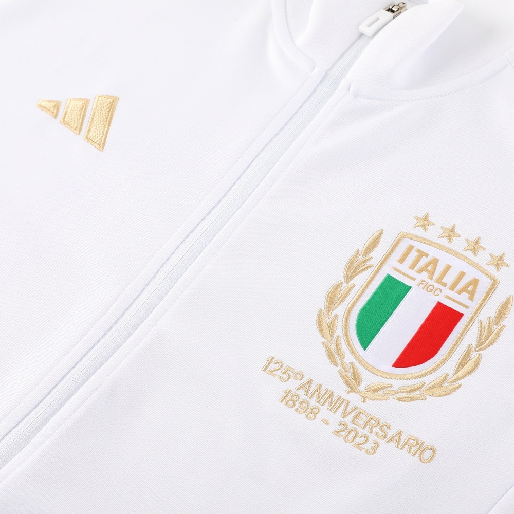 Italy 23-24 Jacket Training Tracksuit - White - UnitedFutballJersey