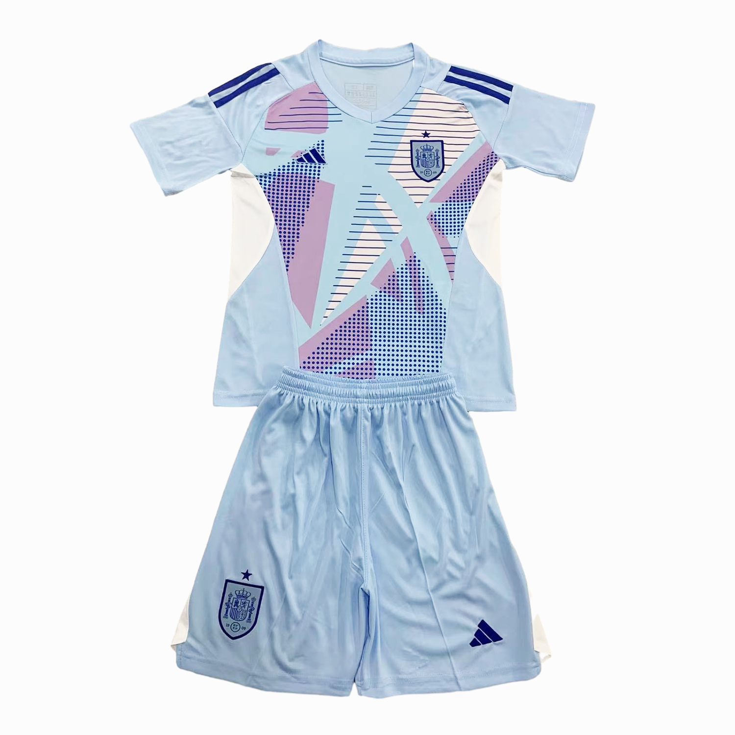 Spain 2024 Goalkeeper Kids Kit - Blue - UnitedFutballJersey