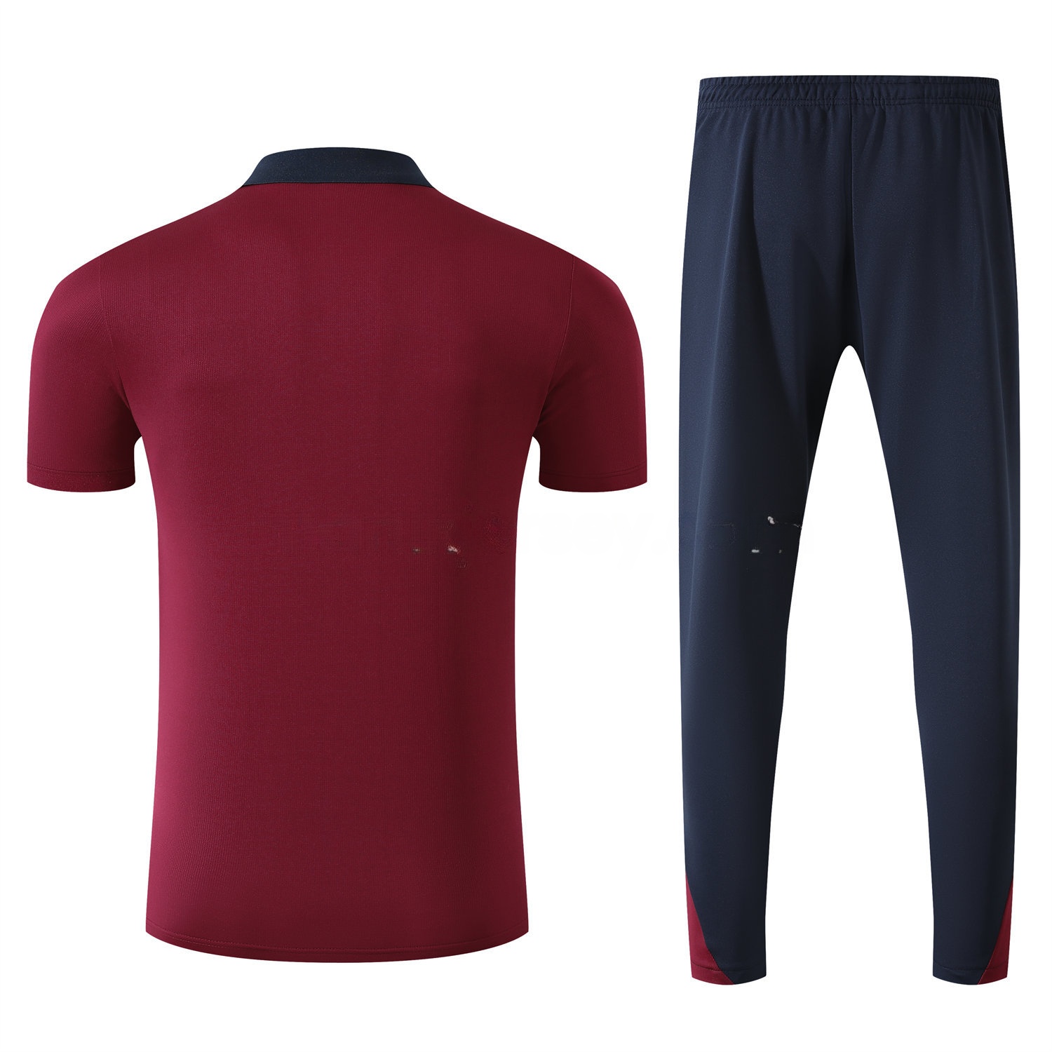 England 25-26 POLO Short-Sleeve Training Set - Red Top and Deep Blue Pants - UnitedFutballJersey