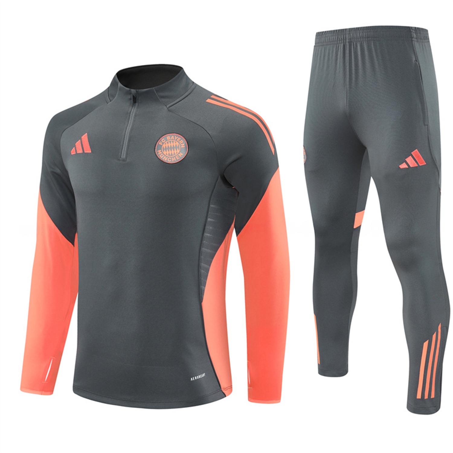 Bayern Munich 25-26 Long Sleeves Training Set - Dark Grey Top & Pants - UnitedFutballJersey