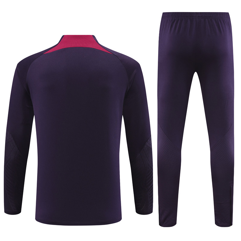 Paris Saint-Germain PSG 23-24 Kids Long Sleeve Training Set Blue -Purple - UnitedFutballJersey