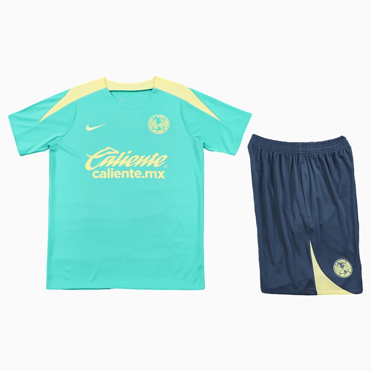 Club América 24-25 Short-Sleeve Training Set - Light Green Top & Grey Shorts - UnitedFutballJersey