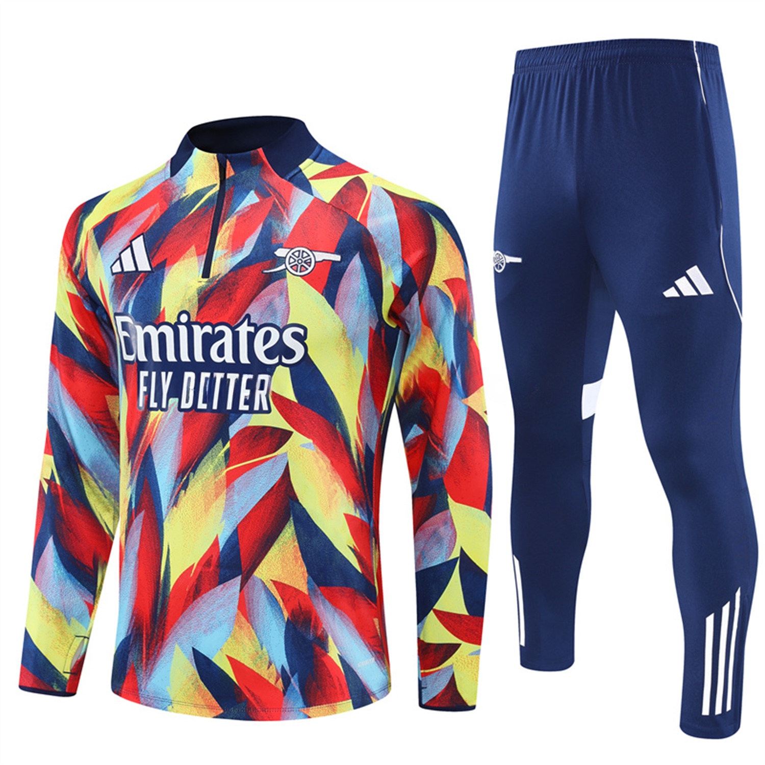 Arsenal 25-26 Long Sleeves Training Set - Colorful Camouflage Top & Royal Blue Pants - UnitedFutballJersey