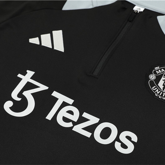 Manchester United 24-25 Kids Long Sleeve Training Set - Black - UnitedFutballJersey