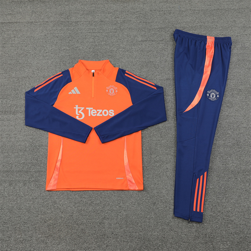 Manchester United 24-25 Long Sleeve Training Set - Orange - UnitedFutballJersey