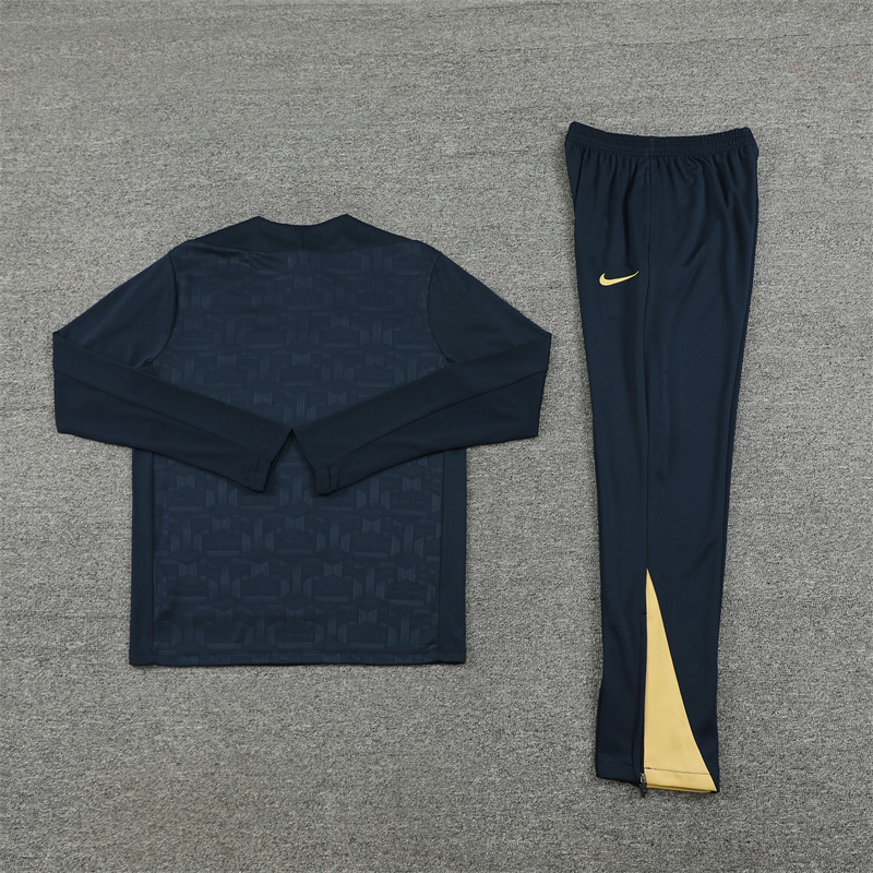 Barcelona 24-25 Long Sleeve Training Set - Deep Blue - UnitedFutballJersey