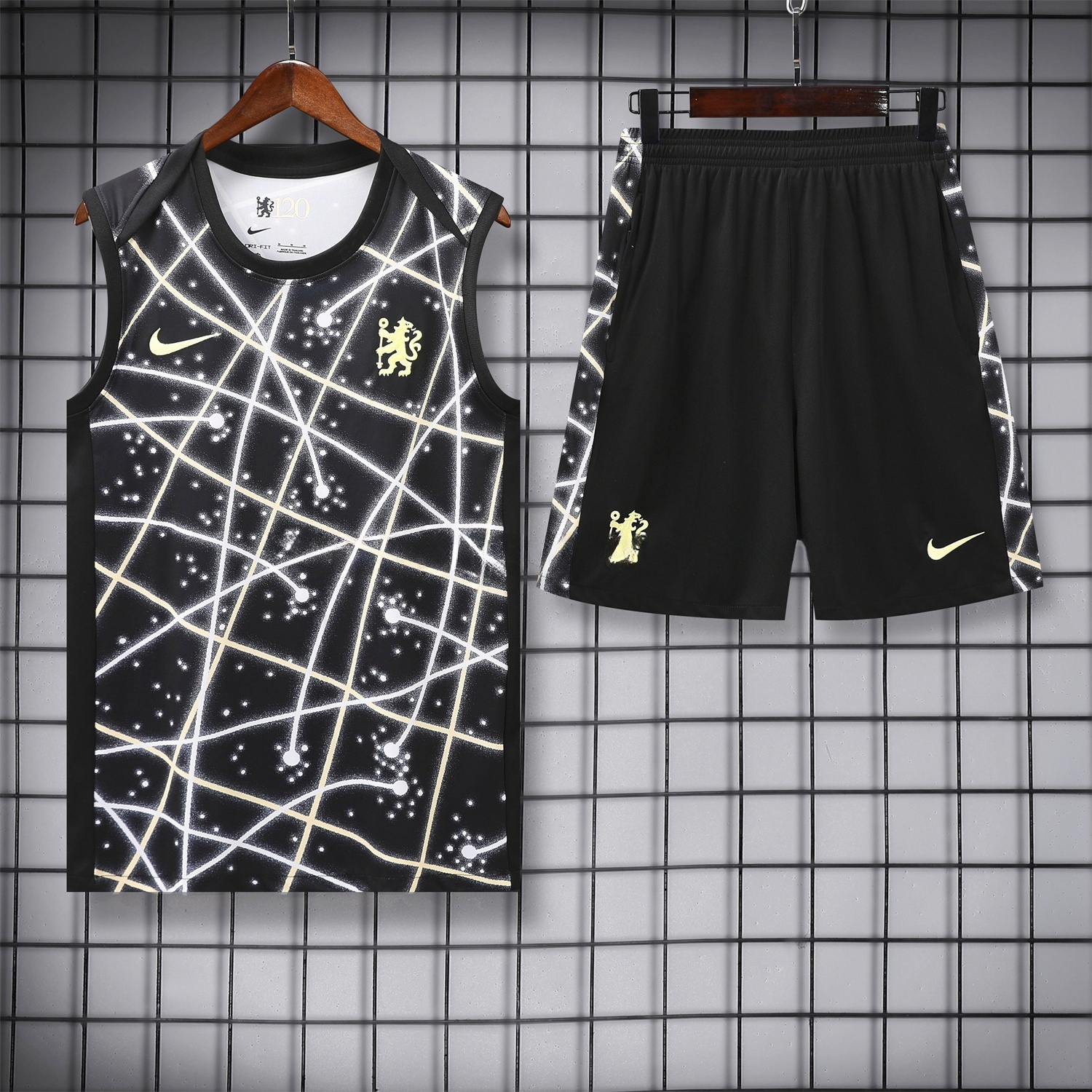 C.H.E.L.S.E.A 25-26 Vest Training Set - Yellow Fluorescent Rays Black Vest & Black Shorts - UnitedFutballJersey