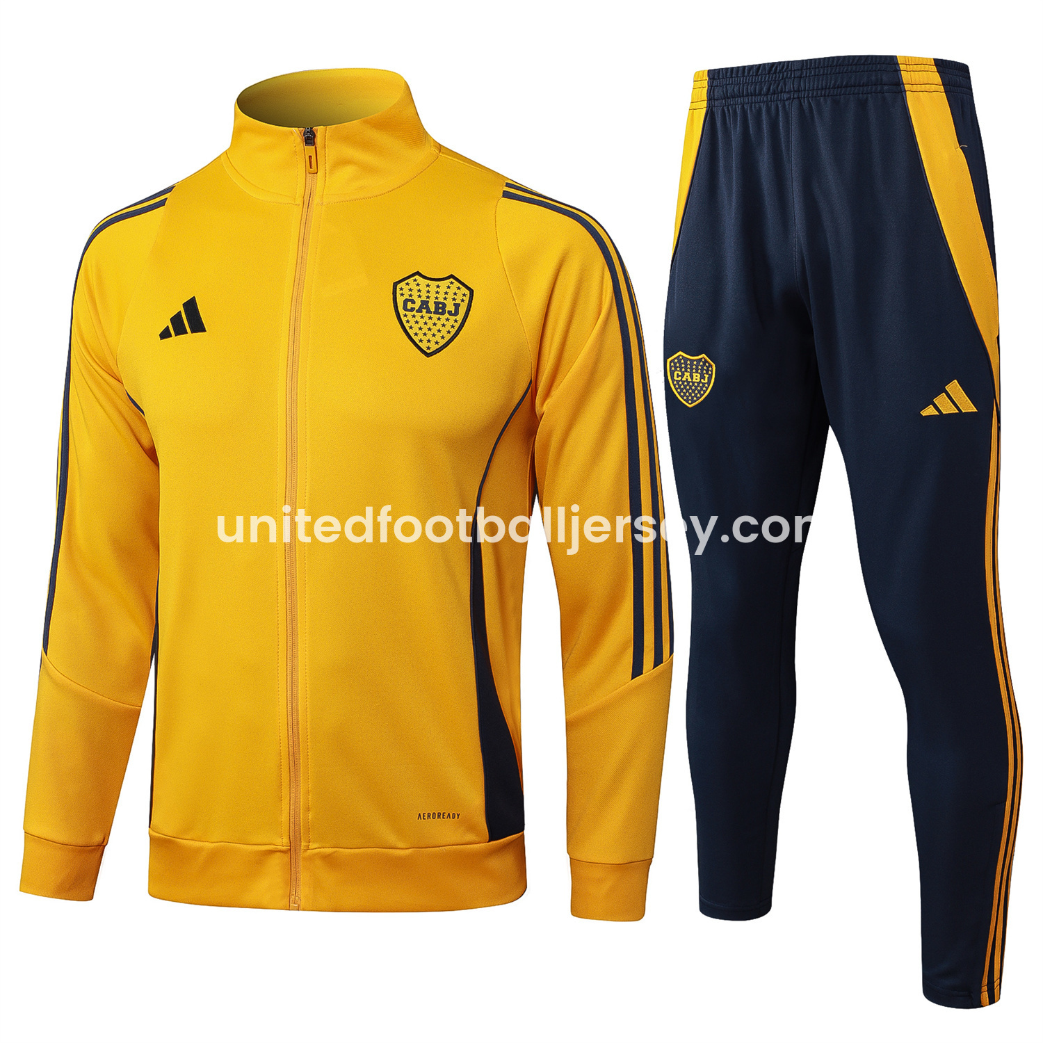 Boca Juniors 24-25 Jacket Training Tracksuit - Yellow Top and Pants - UnitedFutballJersey