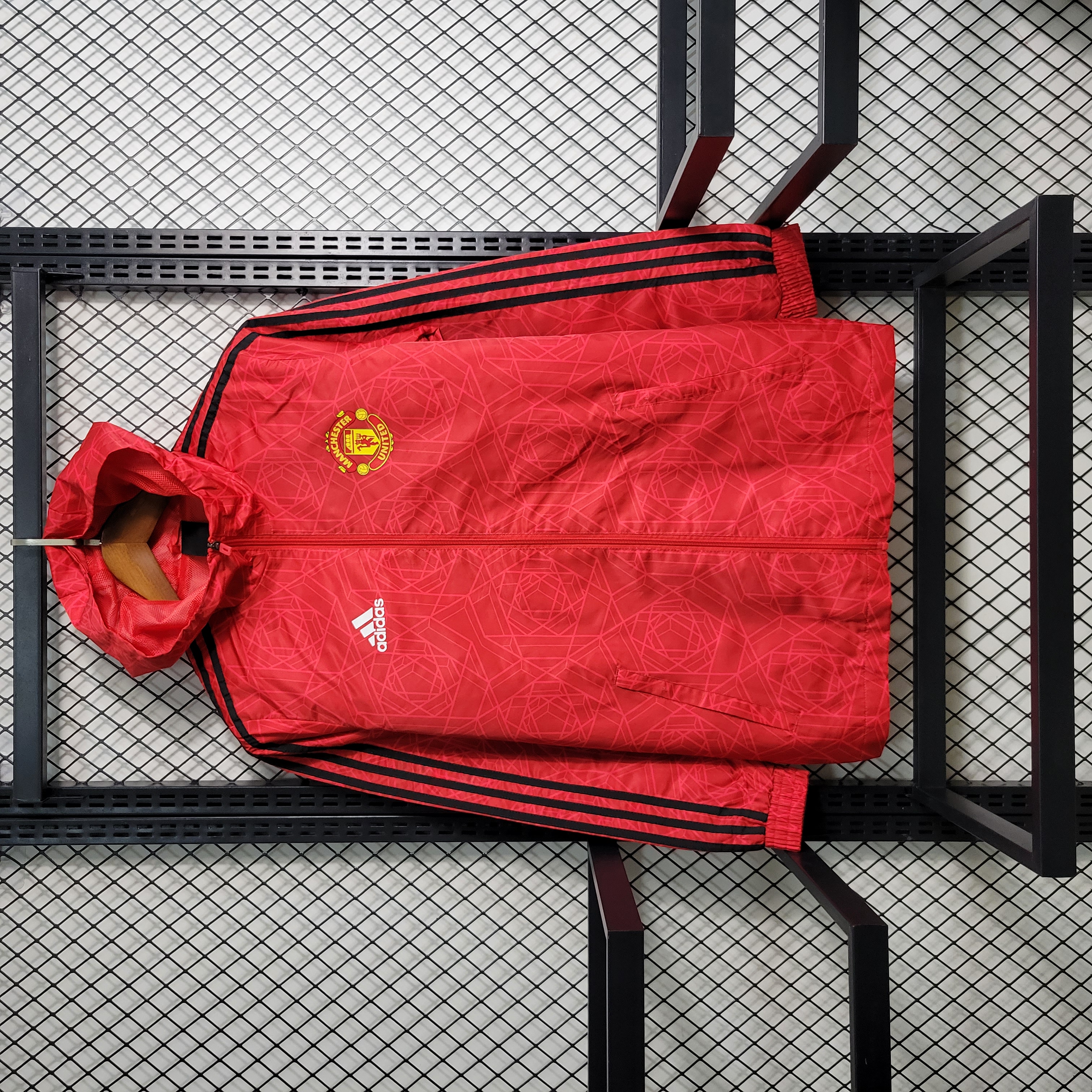 Manchester United 23-24 DNA Windbreaker Jacket - Red - UnitedFutballJersey