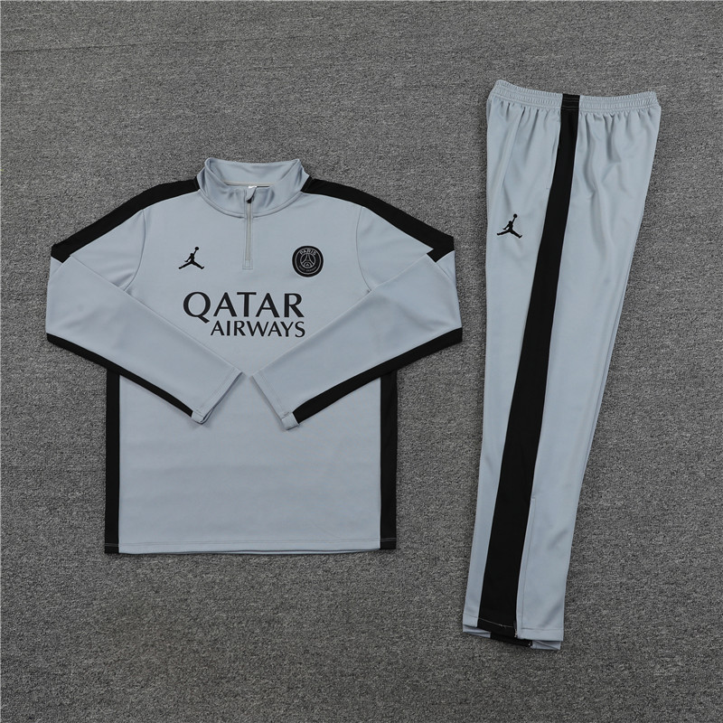 Paris Saint-Germain PSG 23-24 Long Sleeve Training Set -Light Gray - UnitedFutballJersey