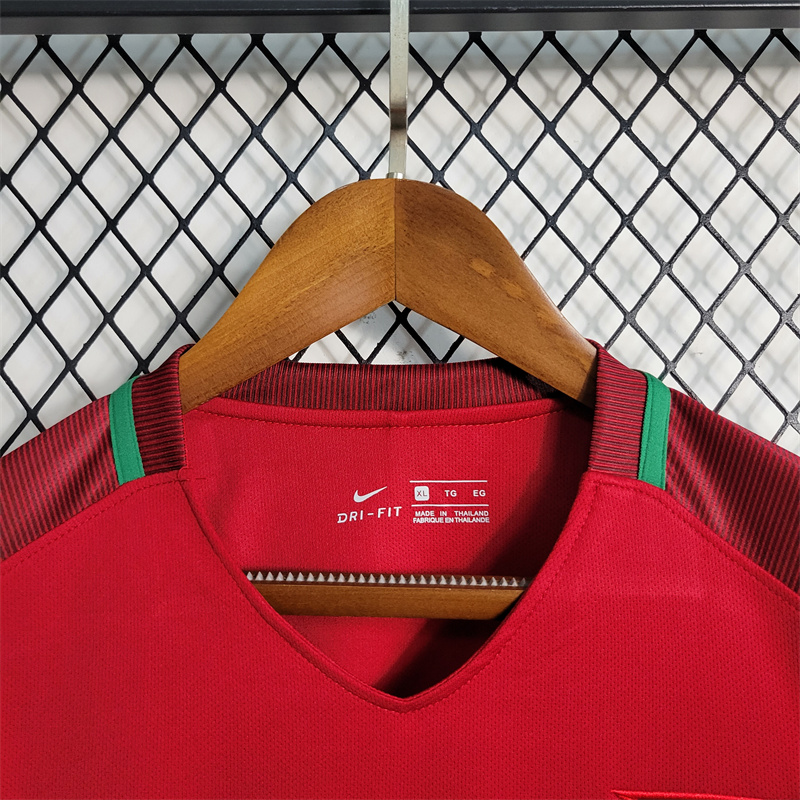 Retro Portugal 16-17 Home Stadium Long Sleeve Jersey - UnitedFutballJersey
