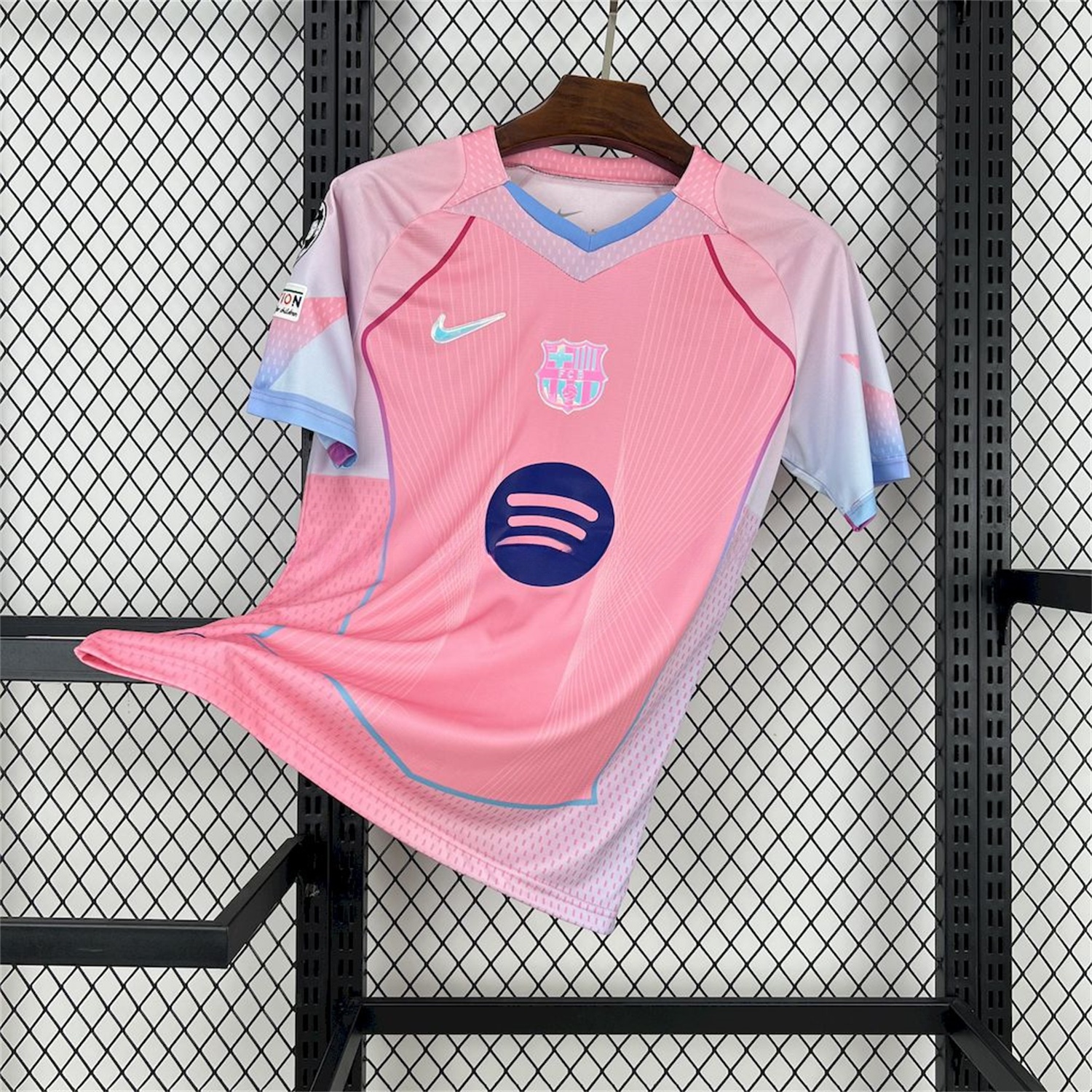 B.A.R.S.A 25-26 T90 White Lines Pink Special Jersey - Fans Version - UnitedFutballJersey