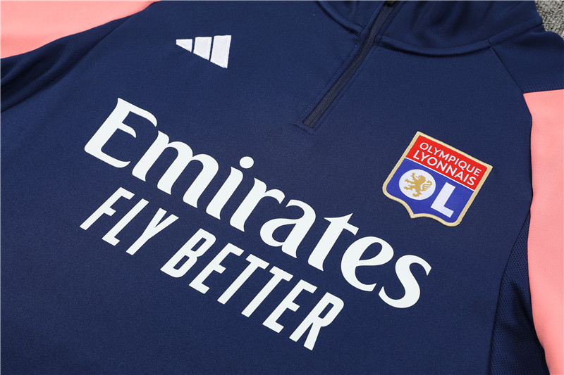 Lyon 23-24 Kids Long Sleeve Training Set Royal Blue - UnitedFutballJersey
