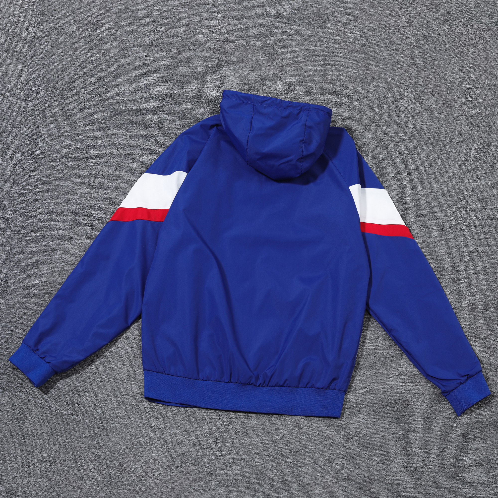 France 2024 National Team Anthem Blue Hooded Windbreaker - Player Version - UnitedFutballJersey
