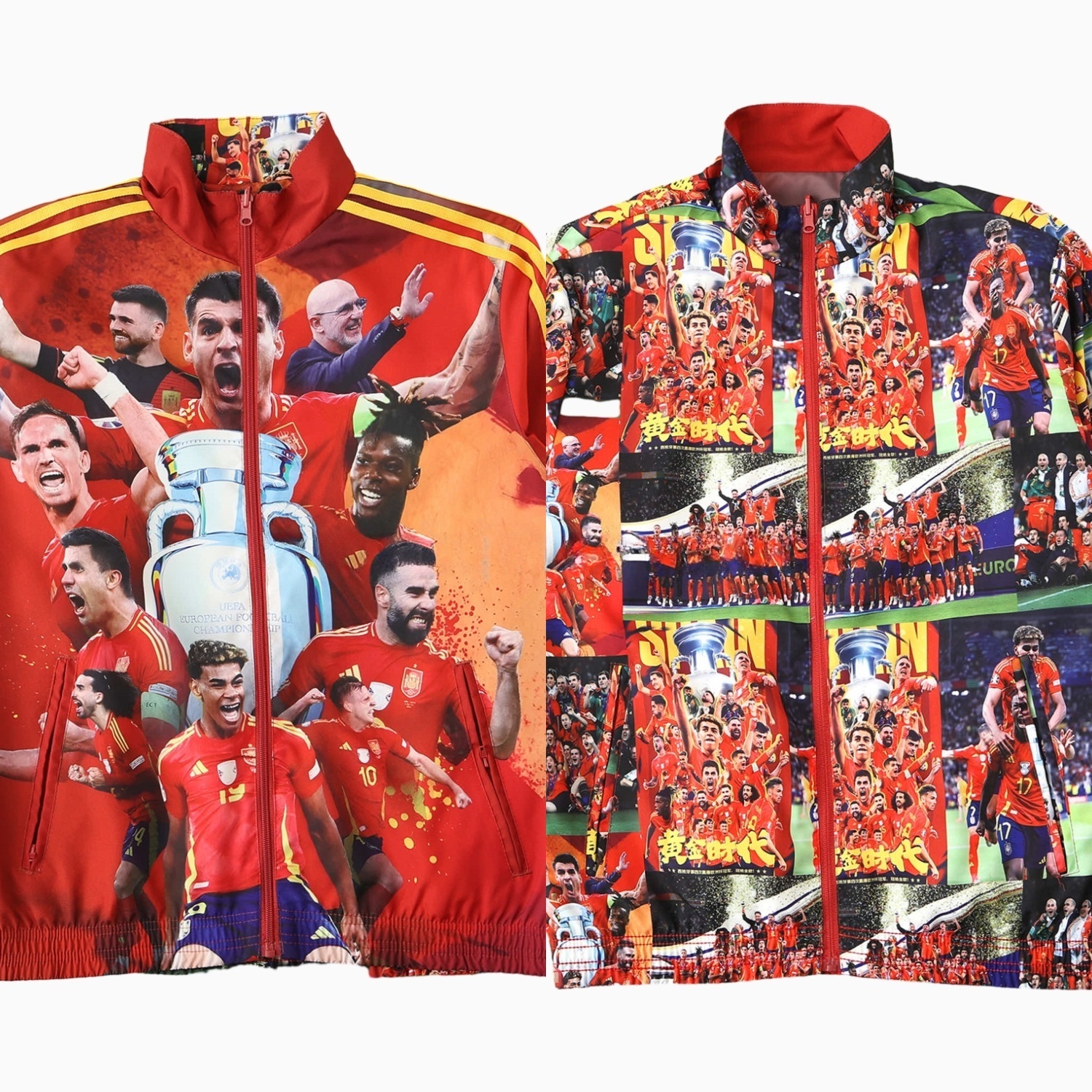 Spain 24-25 Red Double Sided Reversible Windbreaker - 2024 EURO Championship - UnitedFutballJersey