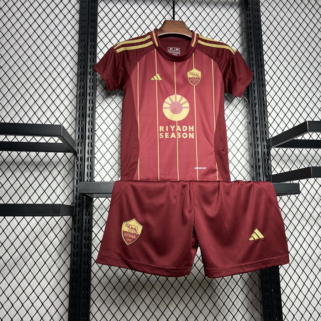 AS Roma 24-25 Home Stadium Kids Kit - UnitedFutballJersey