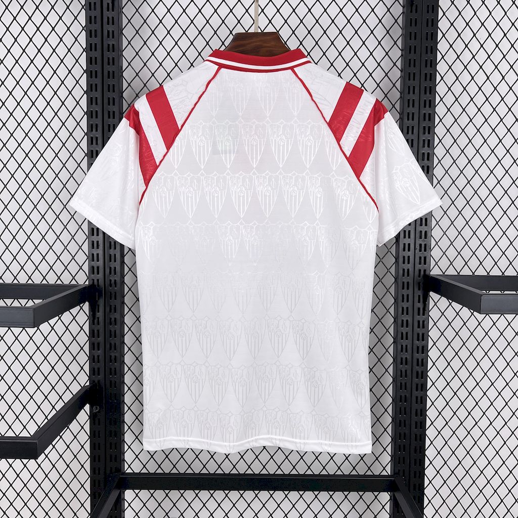 Retro Sevilla FC 1992-93 Home Jersey with Chest Sponsor - UnitedFutballJersey