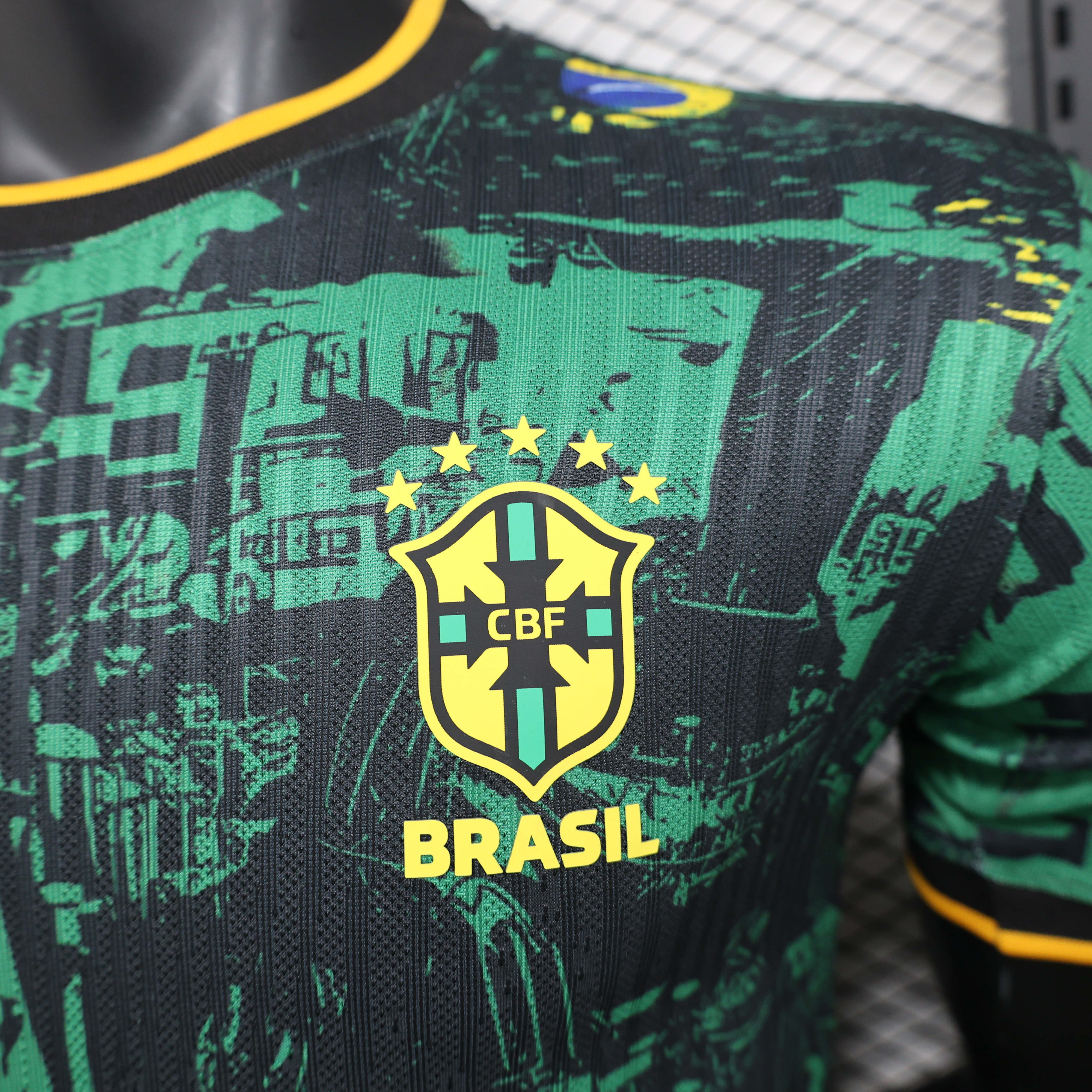 Brazil 2024 Black and Green Church Jersey - Player Version - UnitedFutballJersey