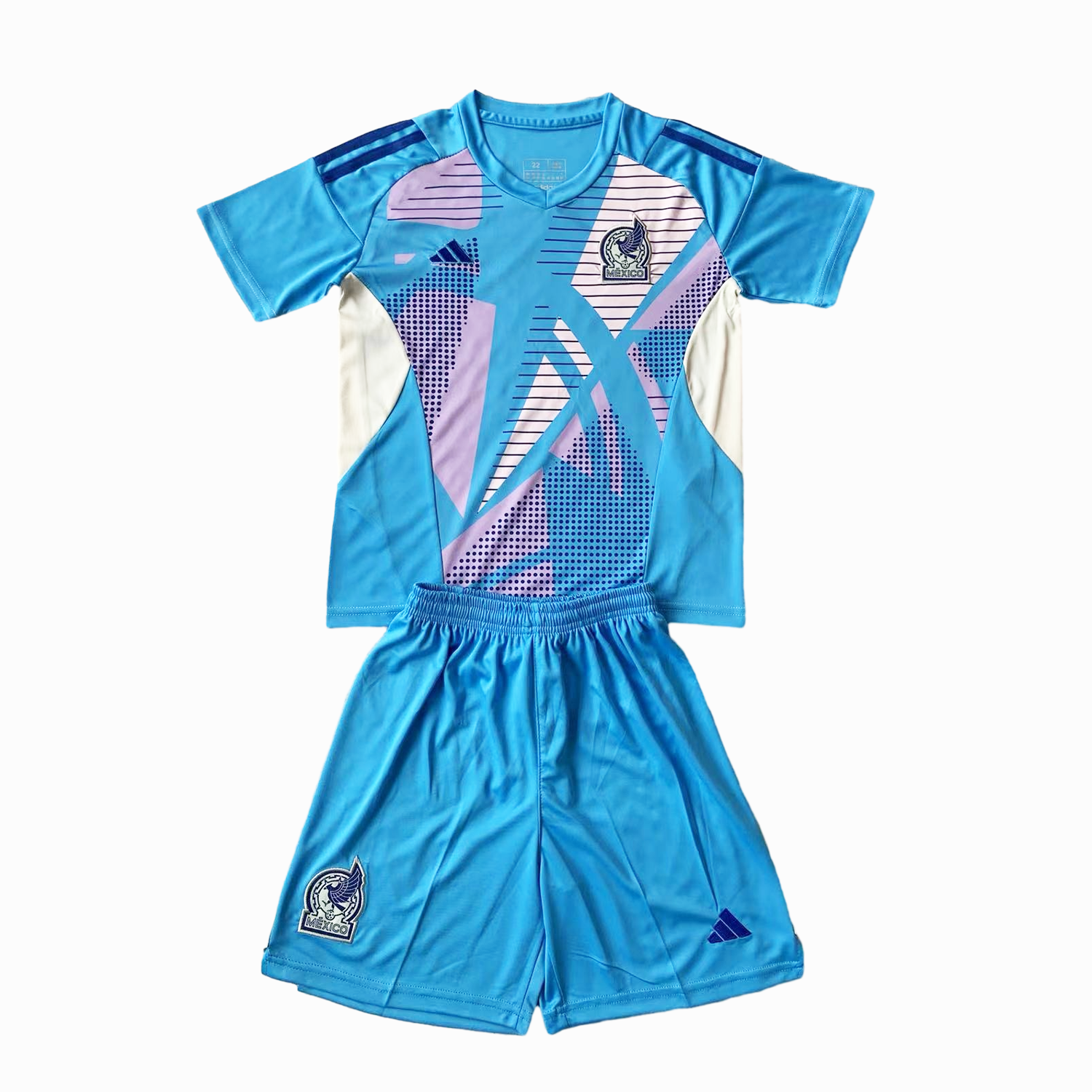 Mexico 2024 Goalkeeper Kids Kit - Lake Blue - UnitedFutballJersey